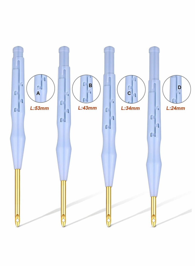 Excefore Punch Needle Embroidery Kits, Adjustable Rug Yarn Punch Needle, Wooden Handle Embroidery Pen, Needle Threader, Punch Needle Cloth for Embroidery Floss Cross Stitching Beginners - Image 5