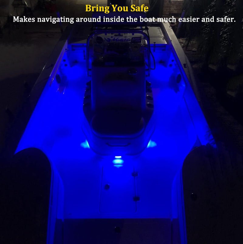 Boaton Marine Led Boat Lights, Night Fishing Lights, Boat Interior Lights, No Drilling Install Boat Deck Lights Courtesy Lights, Blue - Image 4
