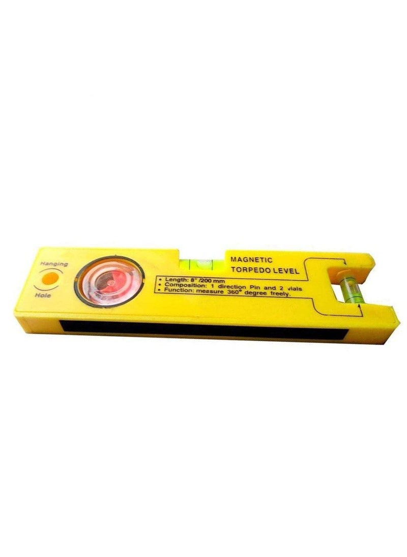 Truznet 8INCH MAGNETIC TORPEDO LEVEL WITH 1 DIRECTION PIN 2 VIALS AND 360 DEGREE VIEW  - Image 3
