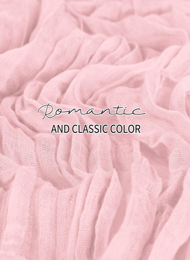 YMHPRIDE 12 Pack Cheesecloth Table Runner 20 x 120 inch Cheese Cloth Table Runner Bulk,Romantic Boho Sheer Gauze Fabric Table Runners for Wedding Reception,Party,Bridal Shower Table Decor(Light Pink) - Image 3