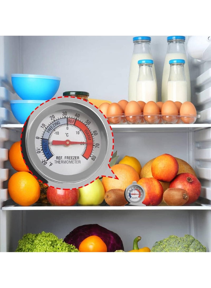 إي سي في في مقياس حرارة الثلاجة والفريزر من الفولاذ المقاوم للصدأ، نطاق -20 إلى 80 درجة فهرنهايت، مقياس معلق كبير الحجم للثلاجة والمطبخ والمطاعم - Image 3