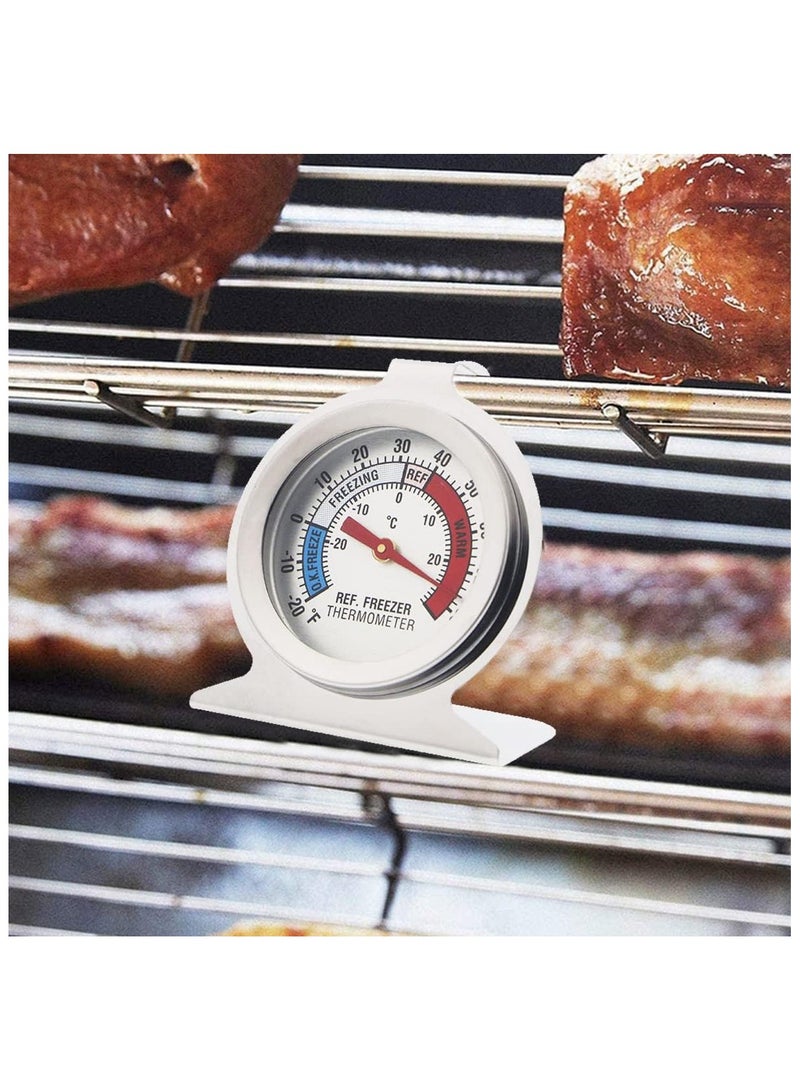 إي سي في في مقياس حرارة الثلاجة والفريزر من الفولاذ المقاوم للصدأ، نطاق -20 إلى 80 درجة فهرنهايت، مقياس معلق كبير الحجم للثلاجة والمطبخ والمطاعم - Image 5
