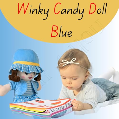 Fun4you 50 cm Soft Doll with Blue Dress & Hat | Plush Rag Doll Toy for Girls | Cute Stuffed Doll Gift for Kids Birthday, Baby Shower & Playtime - Image 2