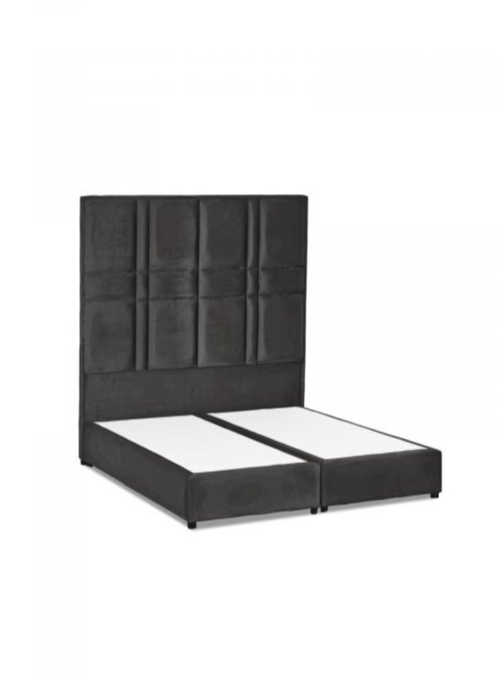 House One Narjis | Velvet Bed Frame - Dark Grey  - Image 1