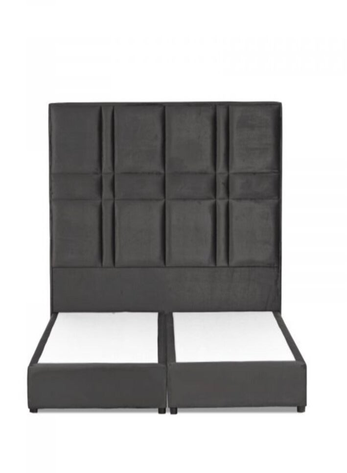 House One Narjis | Velvet Bed Frame - Dark Grey  - Image 3