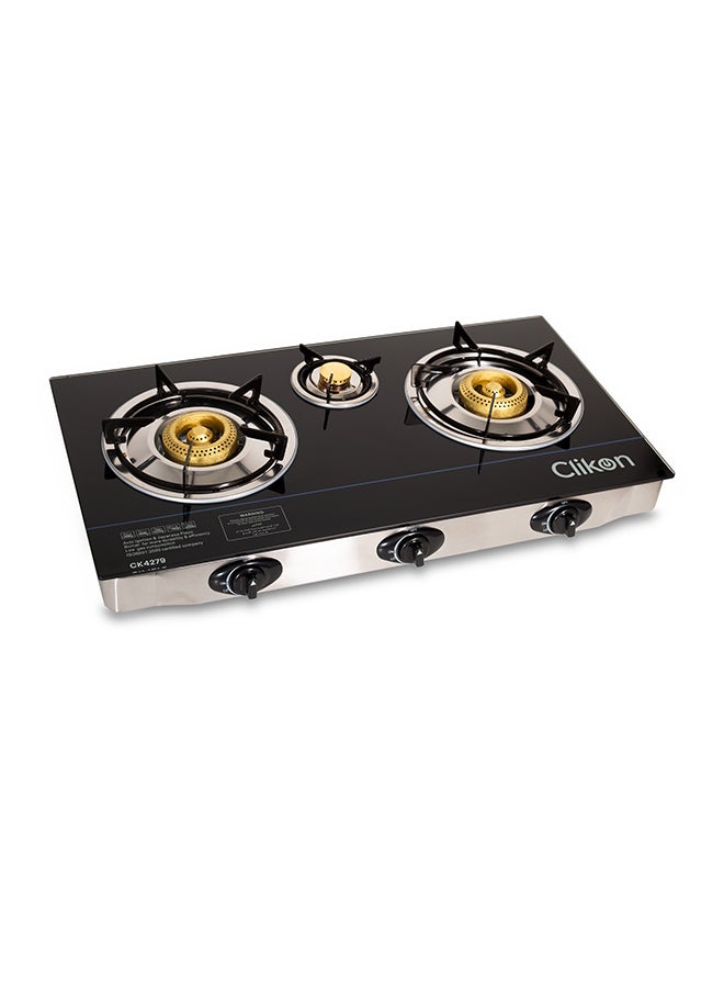 Clikon 3-Burner Glass Stove CK4279 Black - Image 1