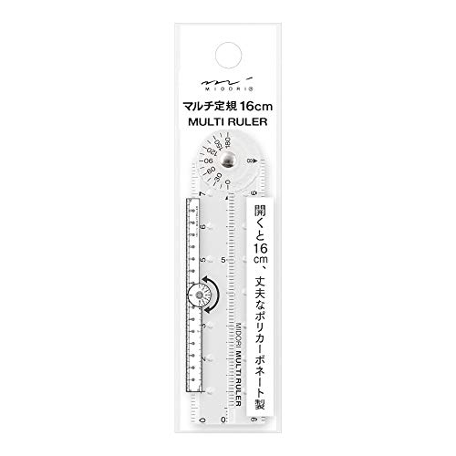 Midori DESIGNPHIL 42263006 Midori Multi Ruler, 6.3 inches (16 cm), Transparent - Image 1