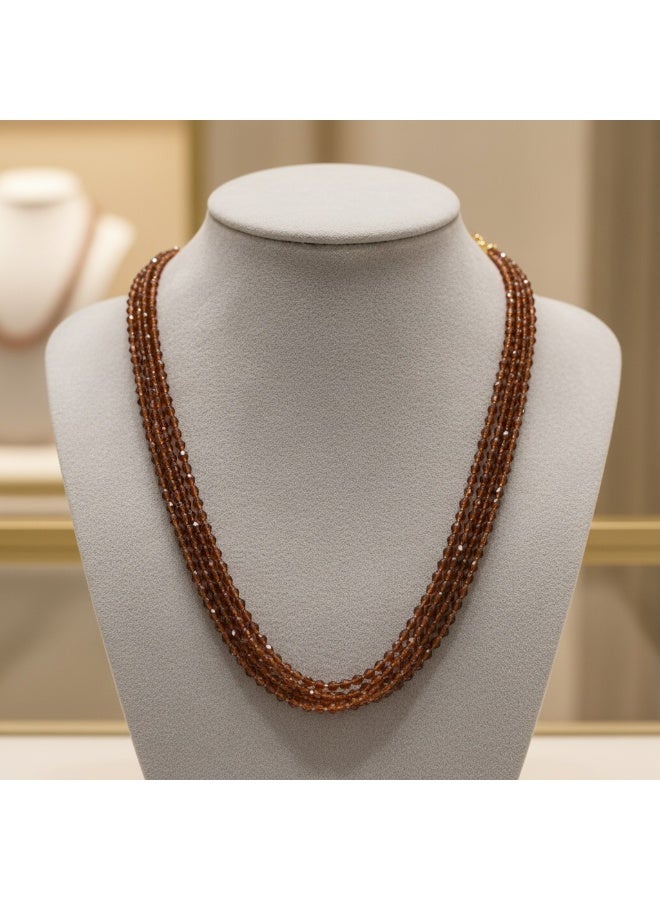 Pretty Precious Cubic Zirconia Mala Necklace for Women | Elegant CZ Beaded Long Necklace | Sparkling Fashion Jewellery for Parties & Special Occasions - Image 5