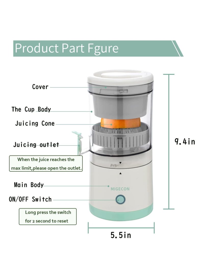 ELTRAZONE ELTERAZONE Electric Citrus Juicer, Hands-Free Portable USB Charging Powerful Electric Juicer Cordless Fruit Juicer, Multi functional 1-Button Easy Press Lemon Orange Squeezer Machine for Kitchen - Image 5