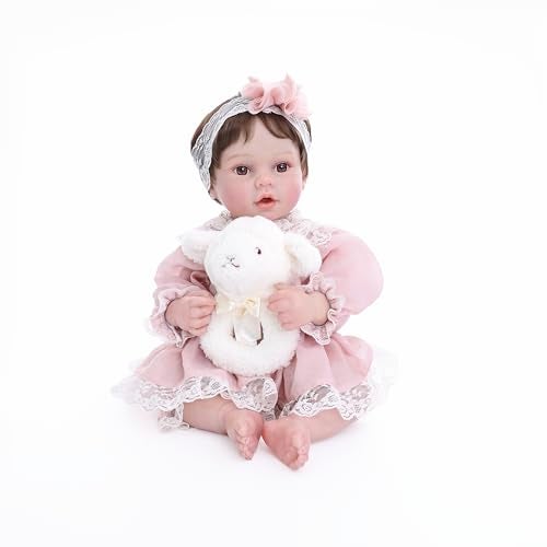Cloveray 20inch Large Realistic Reborn Baby Doll HandRooted Hair Lifelike Baby Dolls with Accessories for 3 Year Old Girls Gifts Pretend Play Collection - Image 1