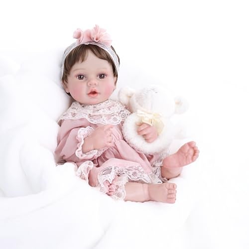 Cloveray 20inch Large Realistic Reborn Baby Doll HandRooted Hair Lifelike Baby Dolls with Accessories for 3 Year Old Girls Gifts Pretend Play Collection - Image 5