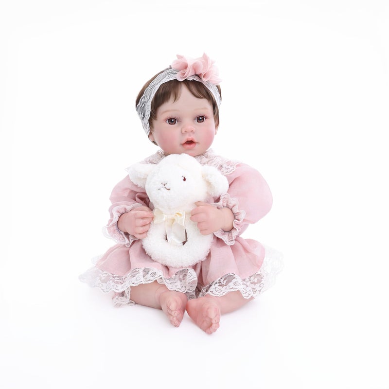 Cloveray 20inch Large Realistic Reborn Baby Doll HandRooted Hair Lifelike Baby Dolls with Accessories for 3 Year Old Girls Gifts Pretend Play Collection - Image 3