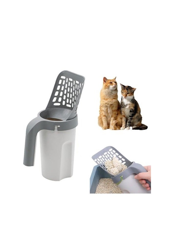 Generic Integrated Plastic Cat Litter Scooper with Detachable Sieve Shovel and Waste, Quick Disposal and Hygienic for Home and Walking Use - Image 1