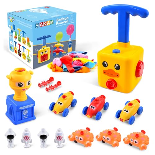 BAKAM Toddler Toys 34 for Boys Girls Balloon Launcher Powered Car Set Fun Toddlers STEM Toy Balloon Pump Cars Racer Kit for Kids 35 Duck - Image 1