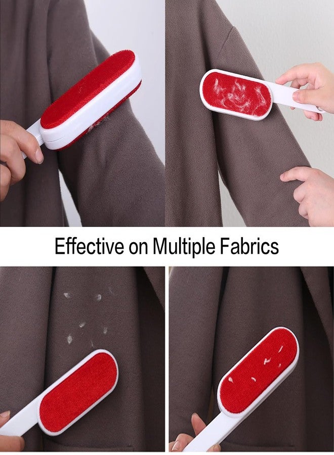AMUSCHAT 1PCS Double-Sided Lint Brush & 2PCS Reusable Sticky Lint Rollers - Pet Hair, Dust Remover for Clothes, Furniture, Sofas, Beds - Portable, Washable, Travel-Friendly, Triangular Design with Cover - Image 4