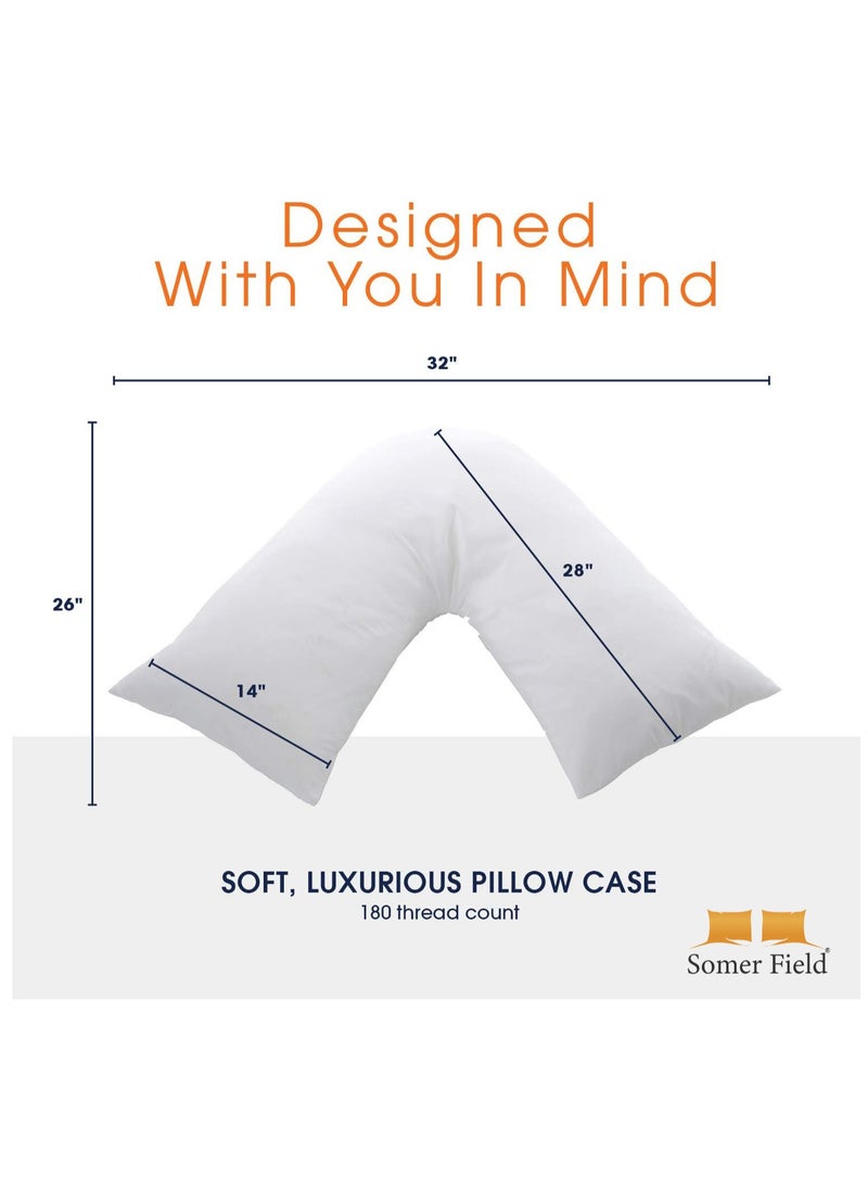 Somer Field - Soft Comfortable V Pillow + FREE Pillowcase, For Support During & After Pregnancy, For Extra Cushioning Support Can Also Be Used For Neck Head & Back, Best Buy - White - pzsku/ZF30C65DF6D2C04935DDEZ/45/_/1731133008/e6d356ff-d6be-4ec2-b09d-d2e323c0fba7