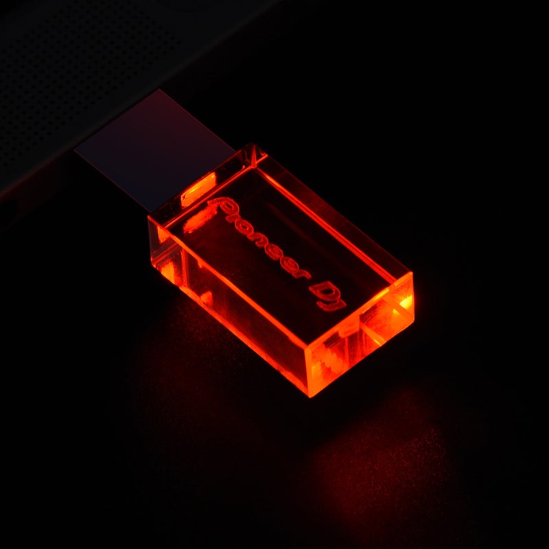 Foreign trade for crystal U disk 32g company school gifts business lettering U disk logo64g wedding gifts LED Red Light 