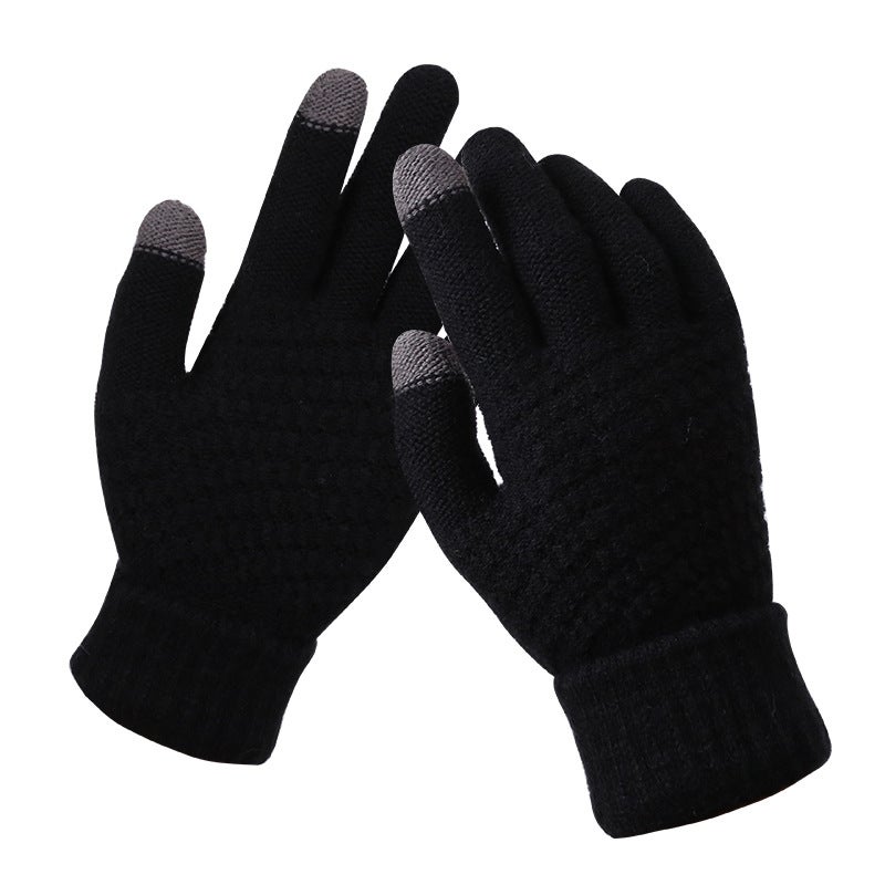 Touch Screen Gloves Women'S Winter Knitted Plus Velvet Jacquard Padded Non-Slip Warm Fashion Winter Gloves Manufacturers - Image 5
