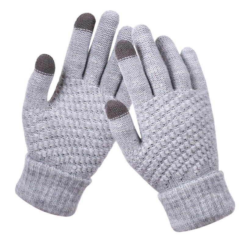 Touch Screen Gloves Women'S Winter Knitted Plus Velvet Jacquard Padded Non-Slip Warm Fashion Winter Gloves Manufacturers - Image 4