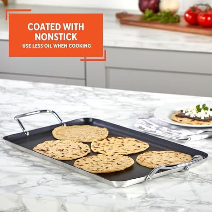 Imusa Usa Nonstick Stovetop Double Burner Griddle With Metal Handles 17Inch Black - Image 5