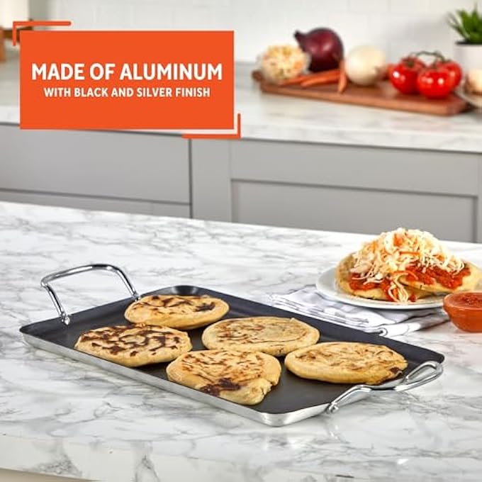 Imusa Usa Nonstick Stovetop Double Burner Griddle With Metal Handles 17Inch Black - Image 4