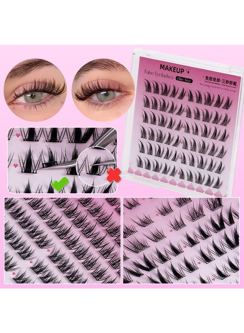 GlamKit 80 clusters of segmented eyelashes, with their own glue, the two styles are mixed and matched to create beautiful eyes, so that the eyes are naturally enlarged, easy to wear and quick to remove. Easy to create a charming shape, waterproof, sweatproof and oilproof, not afraid of high temperatures, so that you are full of energy and spirits! - Image 2