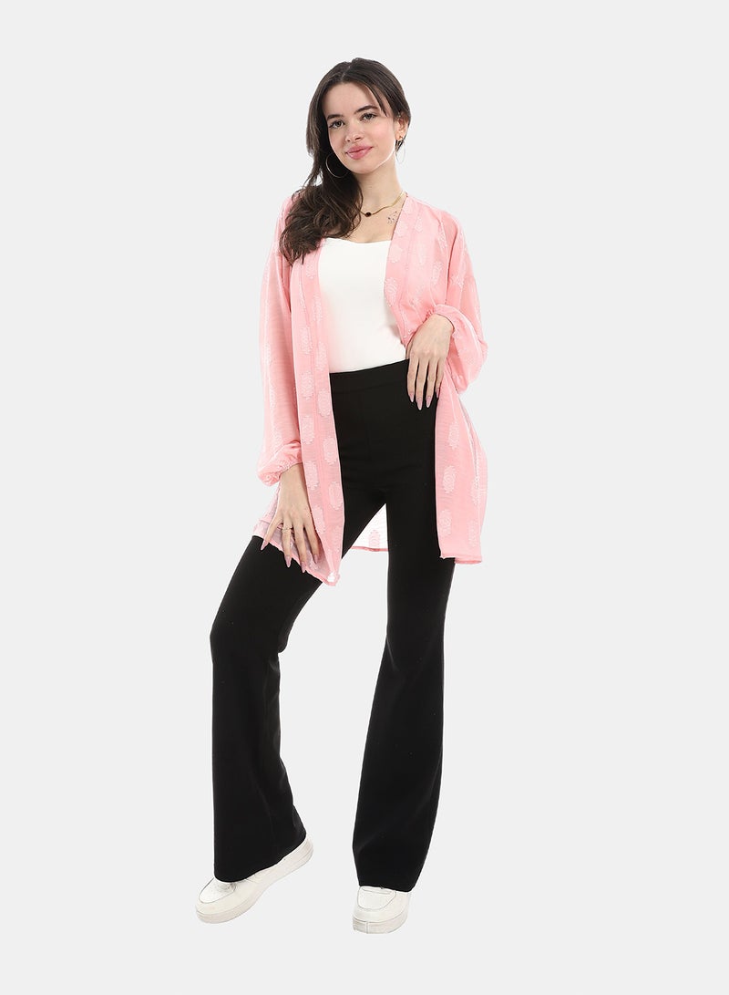 Andora Open Front Cardigan For Summer - Rose - Image 2