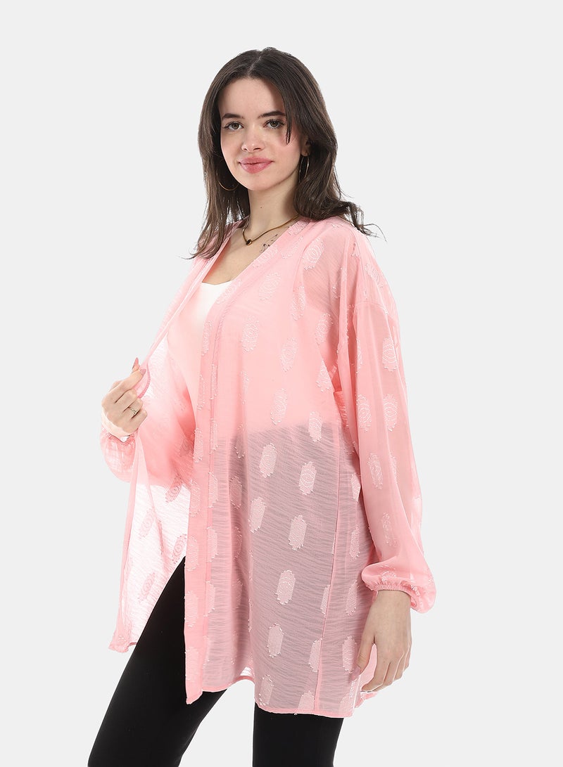 Andora Open Front Cardigan For Summer - Rose - Image 5