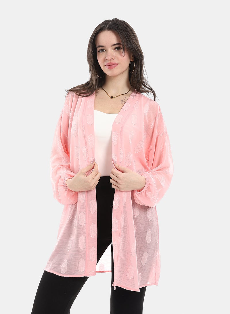 Andora Open Front Cardigan For Summer - Rose - Image 1