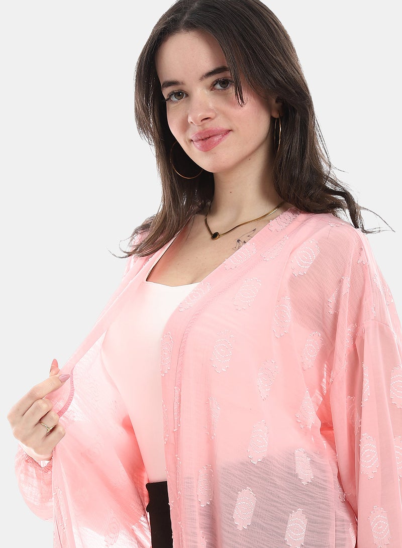 Andora Open Front Cardigan For Summer - Rose - Image 4