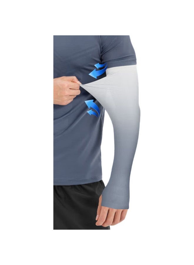 Ousen Ice Silk Arm Sleeves, Sun Protection, Uv Protection, For Men And Women, Summer Driving, Thin, Sports, Cycling, Gradient Arm Sleeves - Image 2