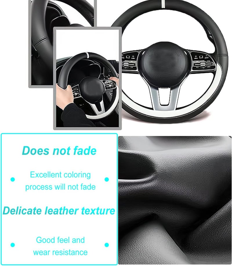 Sawuaa Nappa Leather Steering Wheel Cover for Kia - Image 4