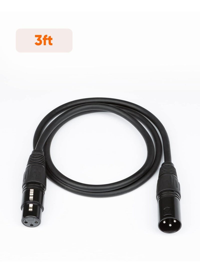 كابل ميكروفون XLR، كابل XLR بطول 1 متر، سلك تمديد XLR ذكر إلى أنثى، وصلة XLR لأنظمة الصوت الاحترافية، مسجلات الاستوديوهات، مضخمات الصوت، الخلاطات، مكبرات الصوت، أو أجهزة التسجيل الاحترافية، الخلاطات، ومضخمات الصوت. - Image 2
