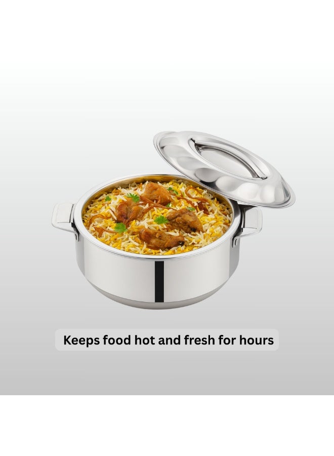 TSUMAB Stainless Steel Insulated Casserole Hot Pot with Lid | Double Wall PU Insulated Food Warmer | Food Grade Serving Bowl for Chapati, Curry, Rice & Biryani | 1.5 Liter - Image 4