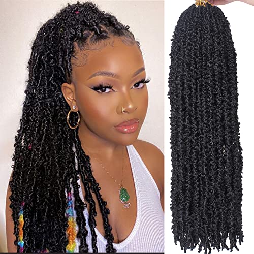 ZRQ 30 Inch Light Weight Butterfly Locs Crochet Hair 6 Packs Long Distressed Butterfly Faux Locs Crochet Hairï¼ˆ30 inch,1B) - Image 1