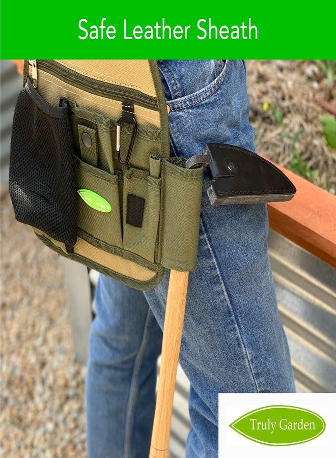 Truly Garden إزالة الأعشاب الضارة بسهولة تامة في الحديقة: منجل حاد يقطع الجذور ويوفر الوقت - مع غمد جلدي سميك وحجر شحذ - Image 4