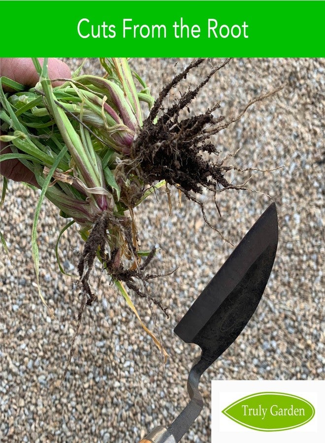 Truly Garden إزالة الأعشاب الضارة بسهولة تامة في الحديقة: منجل حاد يقطع الجذور ويوفر الوقت - مع غمد جلدي سميك وحجر شحذ - Image 3