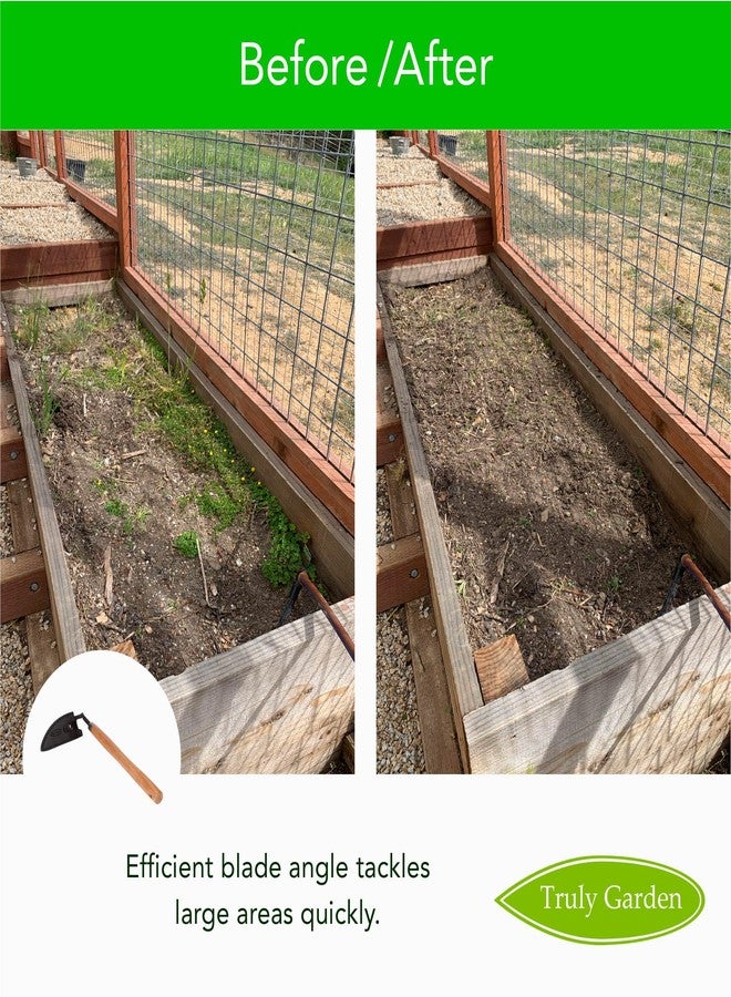 Truly Garden إزالة الأعشاب الضارة بسهولة تامة في الحديقة: منجل حاد يقطع الجذور ويوفر الوقت - مع غمد جلدي سميك وحجر شحذ - Image 5