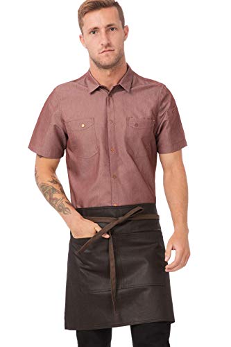 Chef Works Unisex Boulder Half Bistro Apron, Brown Black, One Size - Image 1