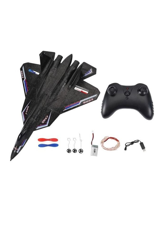 AROAQ RC Airplane F22 Land and Air Remote Control Glider RC Aircraft Jet with LED Lights Foam plane Children toys  - Image 1