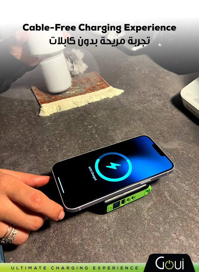 جوي باوربانك مبالا برو 10,000 ملي أمبير 3 في 1 بطارية متنقلة و شاحن لاسلكي و شاحن جداري سريع بقوة 20 واط – مزوّد بميزة الشحن المتزامن، شحن سريع لأجهزة آيفون، سامسونج، جالاكسي، ايباد برو، اير بودز، هواوي، الأجهزة اللوحية، أجهزة GPS، أجهزة بلوتوث، مشغلات MP3/MP4، و المزيد – تصميم مدمج ومريح للحصول على الطاقة الفورية في أي مكان. 10000 mAh - Image 4