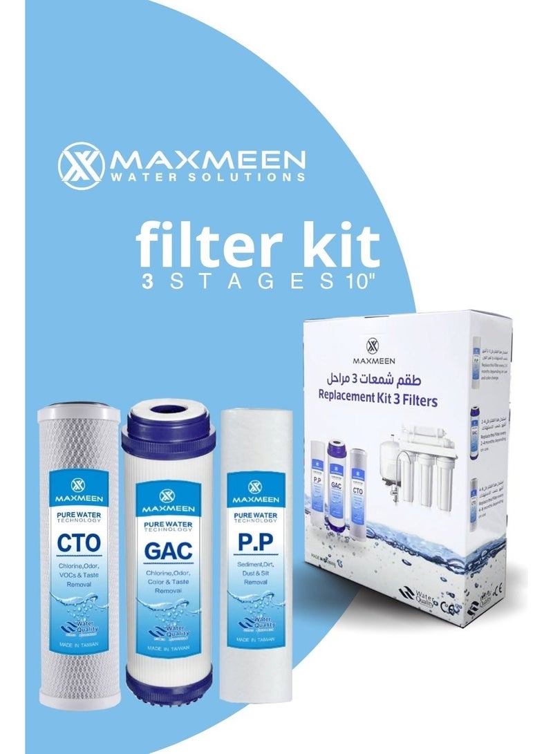 ماكسمين طقم 4 غيارات فلتر سدمنت 10 إنش من Maxmeen Water - Image 3