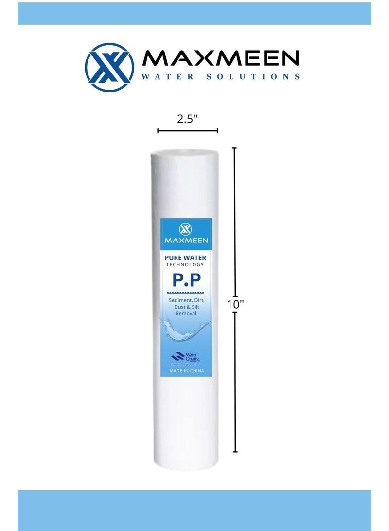 ماكسمين طقم 4 غيارات فلتر سدمنت 10 إنش من Maxmeen Water - Image 2