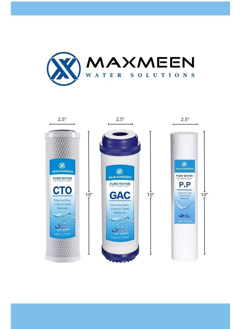 ماكسمين طقم 4 غيارات فلتر سدمنت 10 إنش من Maxmeen Water - Image 4