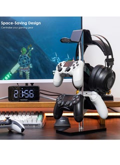 General Controller Holder Headset Stand 3 Tier, Adjustable Acrylic Gaming Controller Stand Compatible with PS4, PS5, XBOX ONE, SWITCH, Universal Design (Black)  - Image 3