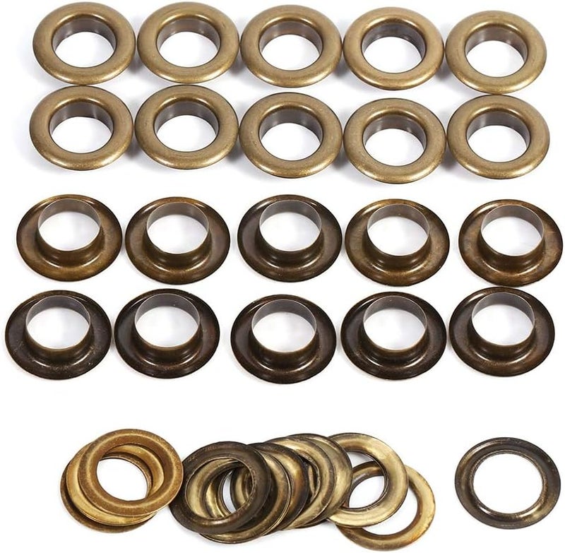 Haofy 100Sets Bronze Black Gold Round Eyelet Grommets, Practical and, Replacement Accessory for Clothing and Bags (8mm 100sets) (10mm 100sets) (12mm 20sets) (14mm 20sets) - Image 3