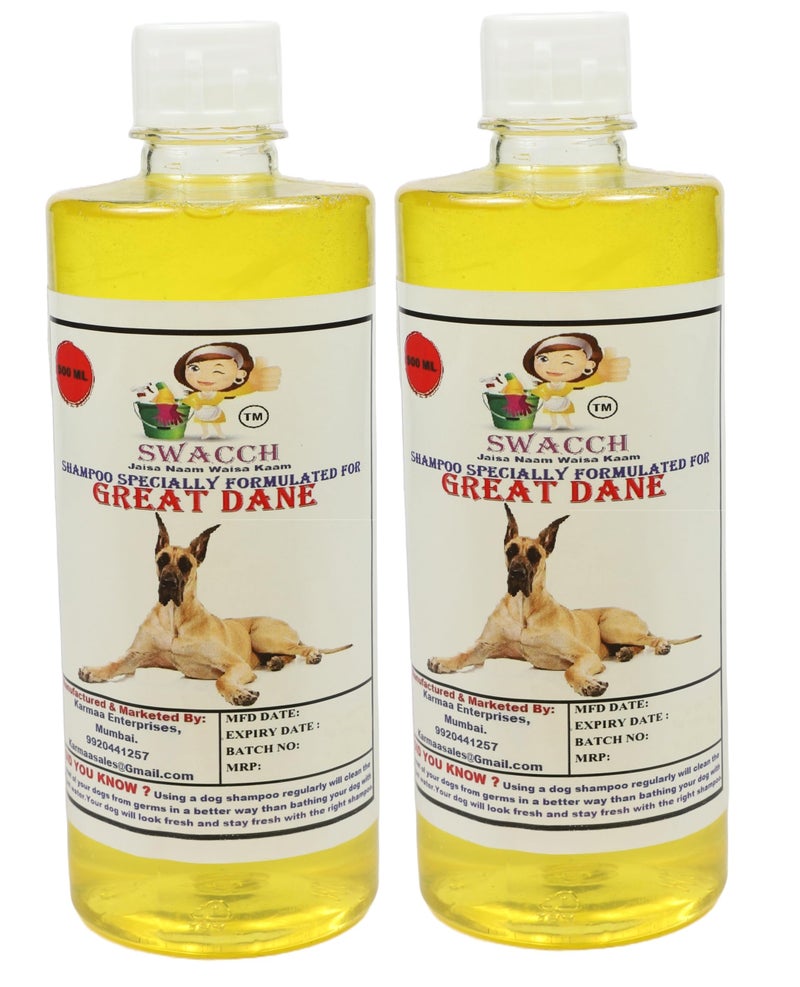 swacch Shampoo | Puppy Safe Shampoo | PH Balanced | Ditch to Itch for Great Dane Dog Shampoo 500ml Pack of 2 (Lemon) + Spike Ball Chew Toy Combo Pack - Image 2