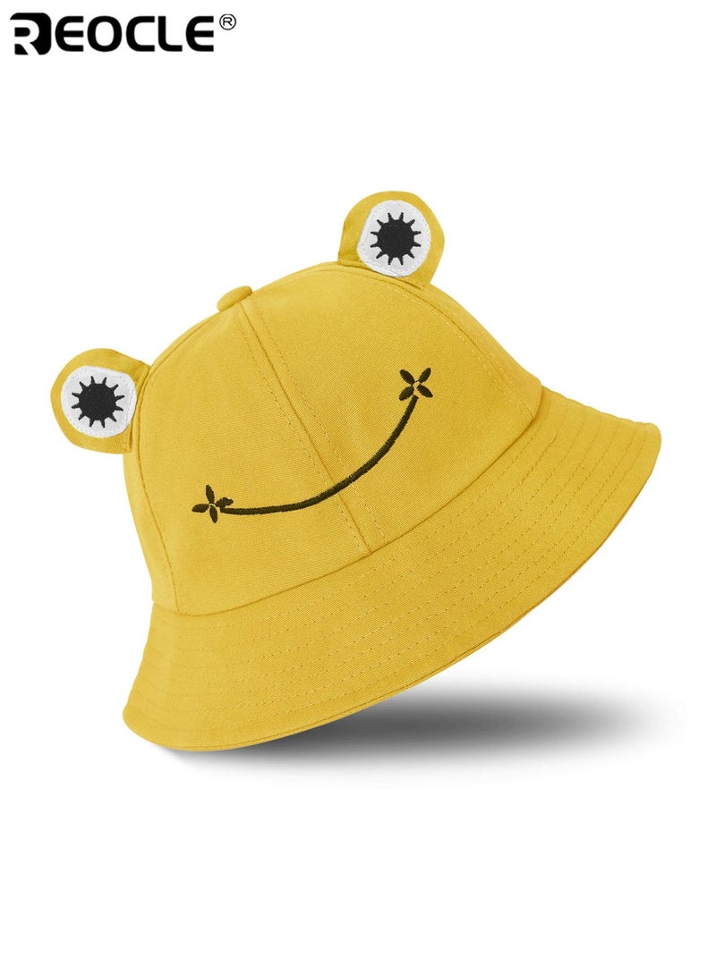 REOCLE Frog Bucket Hat with Polyester Fabric and Funny Fisherman Design Novelty Sun Hat with Wide Brim for Adult Teens Men Outdoor Wear - Image 2