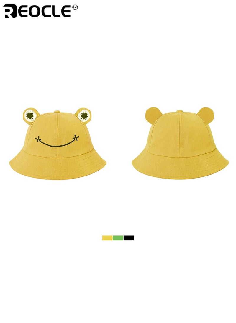 REOCLE Frog Bucket Hat with Polyester Fabric and Funny Fisherman Design Novelty Sun Hat with Wide Brim for Adult Teens Men Outdoor Wear - Image 3