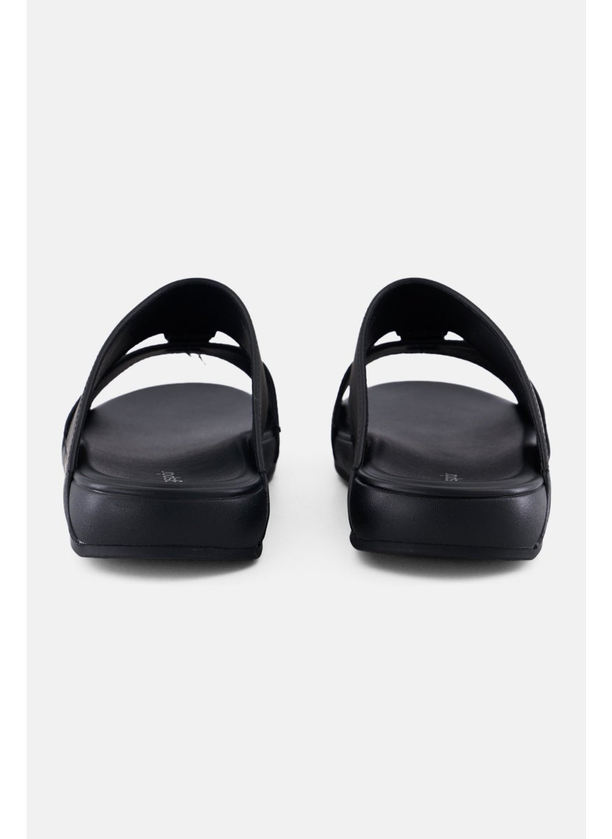 Algspar Men Double Strap Slip On Arabic Sandals, Black  - Image 2
